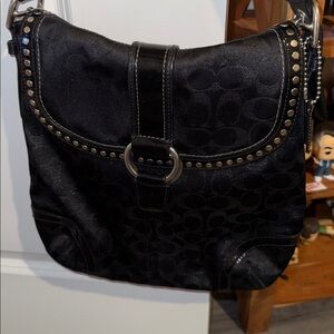 Coach Black Shoulder Bag with Silver Hardware